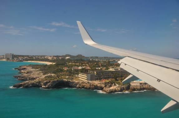 Finalmente, o mar do Caribe! (pousando em St. Maarten)